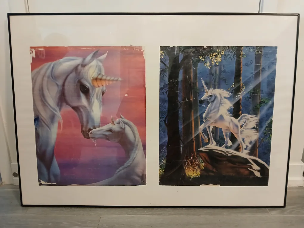 Framed Unicorn Art Print Diptych. It's available! Fixed price. image indicator(3)