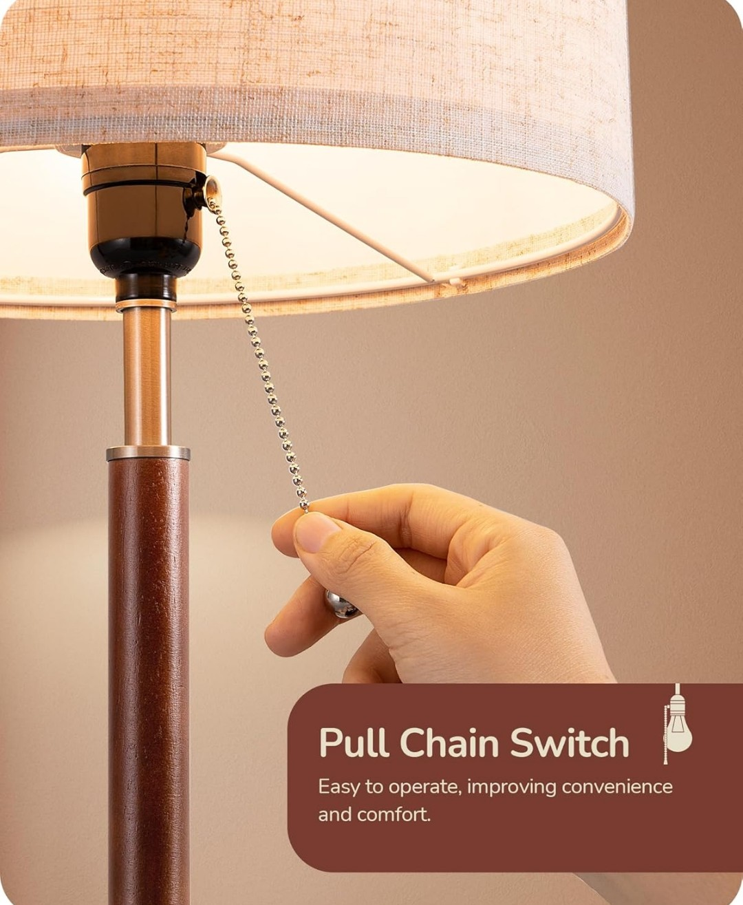 Mid-Century Modern Table Lamp with Pull Chain - photo 3