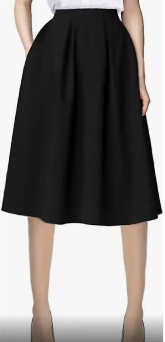 Banana Republic black wool blend A-line skirt S-M image indicator(9)