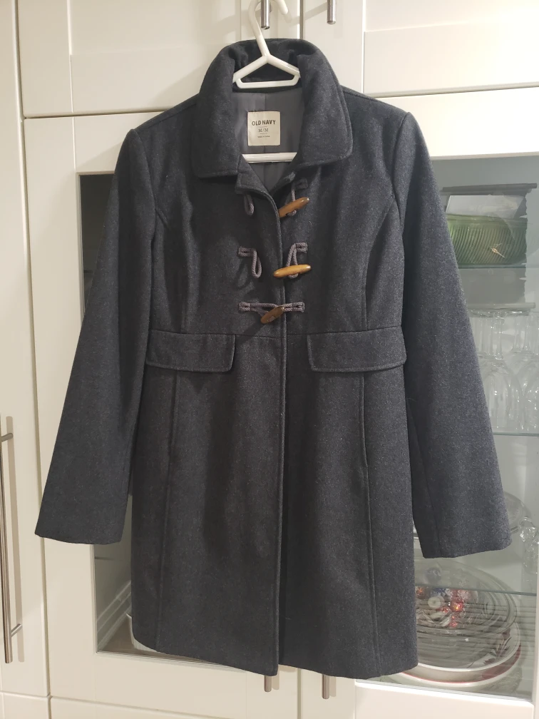 Old Navy Women's Dark Grey Toggle Coat - Size M