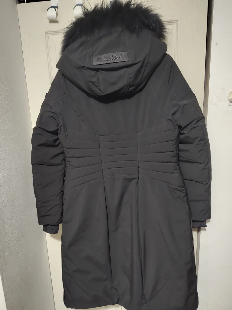 Rudsak Women's Black Down-filled Parka with Fur Hood image indicator(3)