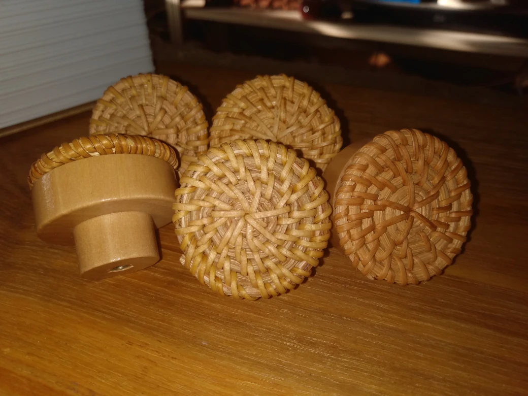 Set of 5 Wicker Cabinet Knobs - photo 2