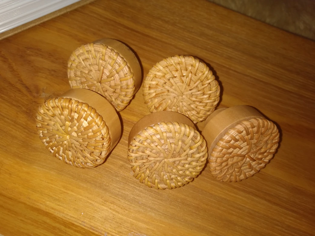 Set of 5 Wicker Cabinet Knobs - photo 3