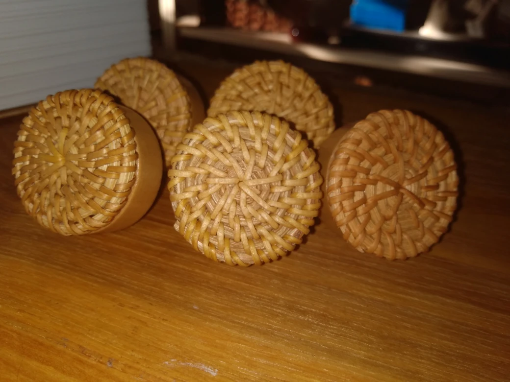 Set of 5 Wicker Cabinet Knobs - photo 4