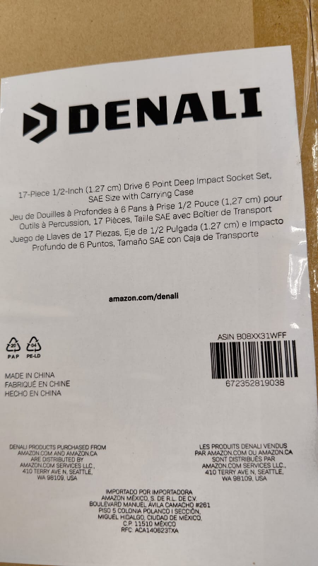 Denali 17-Piece 1/2-Inch Drive 6-Point Deep Impact Socket Set