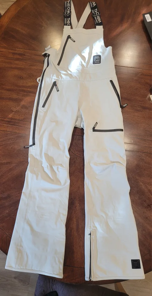 Theorem Bib Snow Pants / Ski Pants, Cream, size Small image indicator(2)