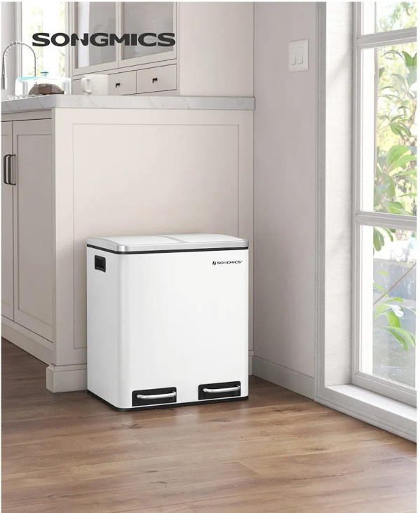 SONGMICS 2 x 4 Gallon Dual Compartment Trash Can