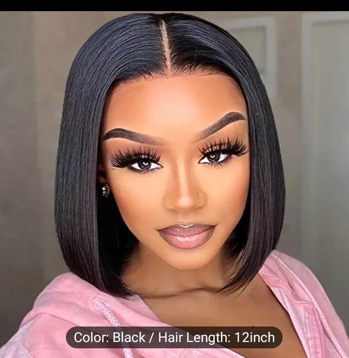 12-inch Black Bob Wig - photo 2