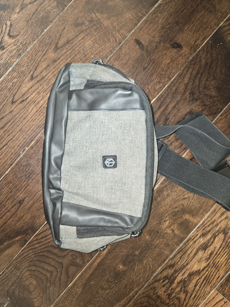 Grey and Black Waist Bag