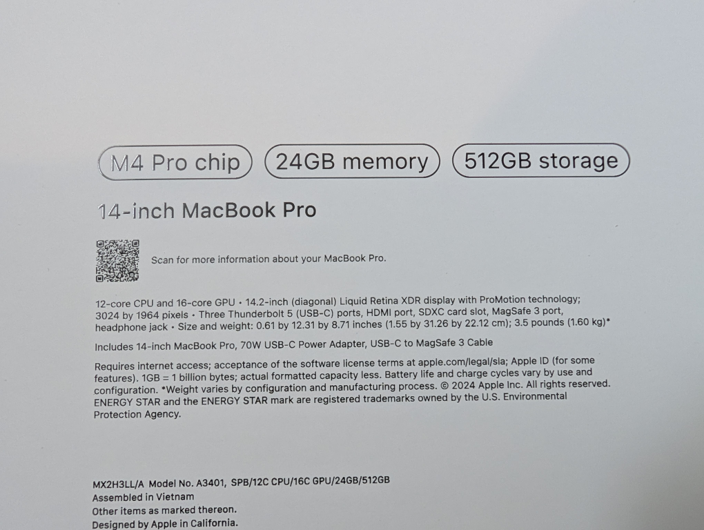 14-inch MacBook Pro - M4 Pro chip, 24GB RAM, 512GB SSD - photo 3