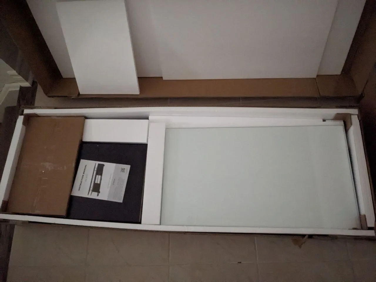 LED TV stand, grey with black -New in Box image indicator(6)