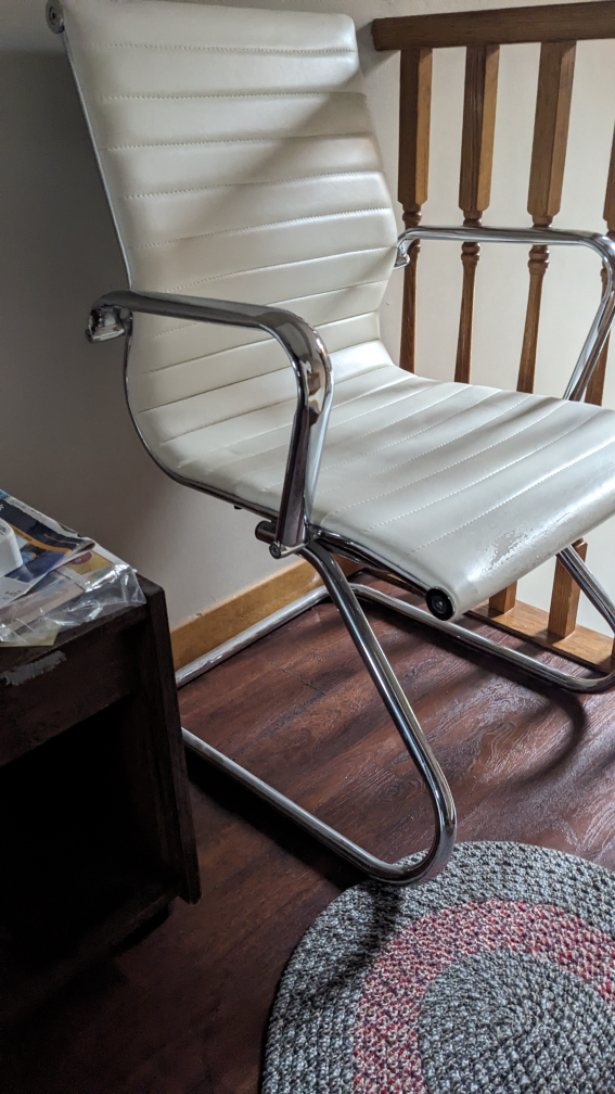 White Office Chair with Chrome Legs - photo 4
