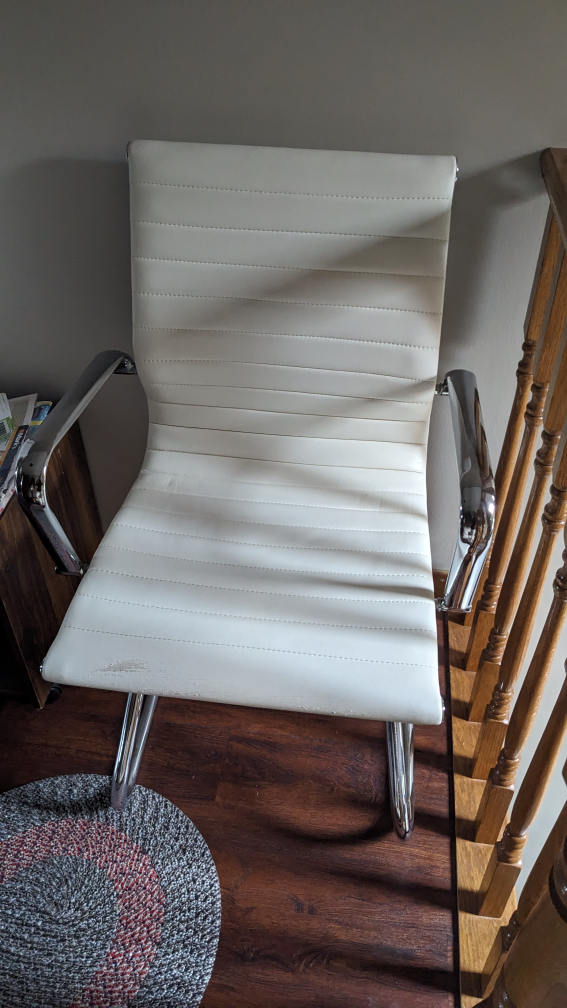 White Office Chair with Chrome Legs - photo 5