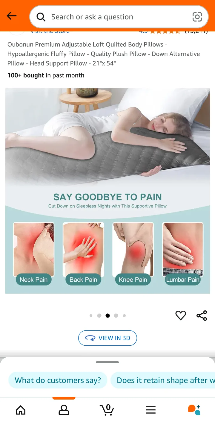 Oubounon Premium Quilted Body Pillow #freecycle image indicator(3)