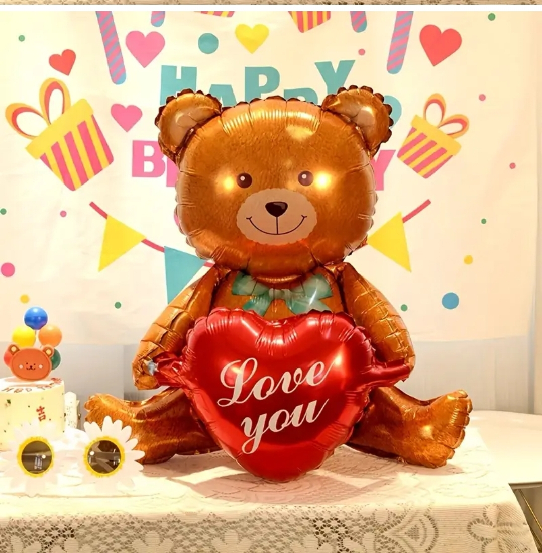 Brand New Teddy Bear with heart ❤️ balloon