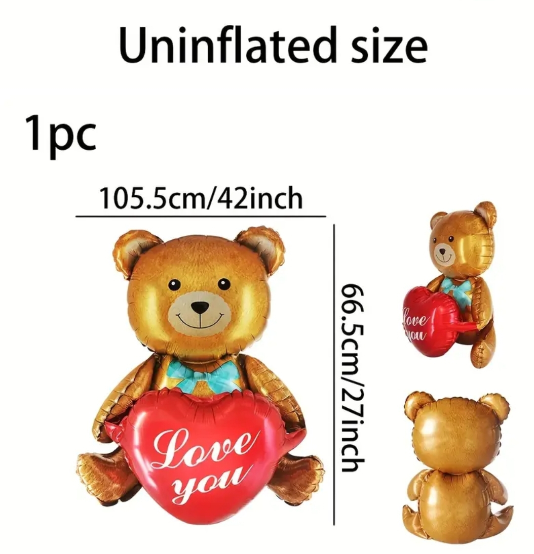 Brand New Teddy Bear with heart ❤️ balloon - photo 2