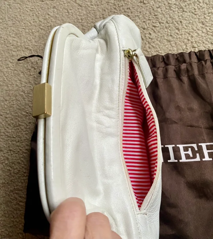 Danier White Leather Clutch image indicator(5)