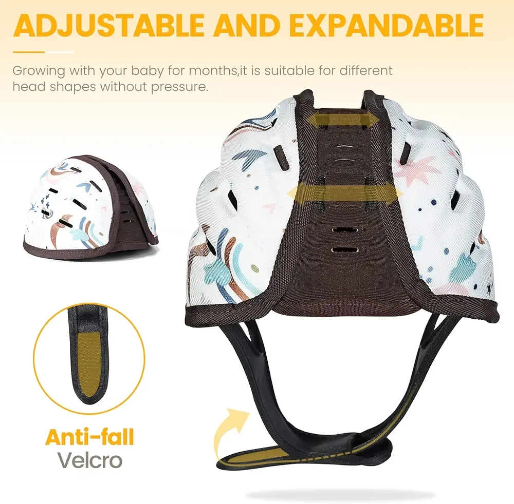 Baby Safety Helmet  Soft, Adjustable, Lightweight (Brown Lion) image indicator(5)