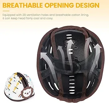 Baby Safety Helmet  Soft, Adjustable, Lightweight (Brown Lion) image indicator(6)