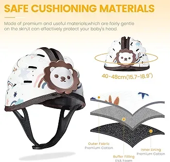 Baby Safety Helmet  Soft, Adjustable, Lightweight (Brown Lion) image indicator(7)