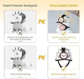 Baby Safety Helmet  Soft, Adjustable, Lightweight (Brown Lion) image indicator(9)