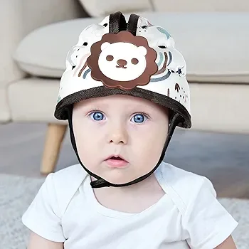 Baby Safety Helmet  Soft, Adjustable, Lightweight (Brown Lion) image indicator(10)