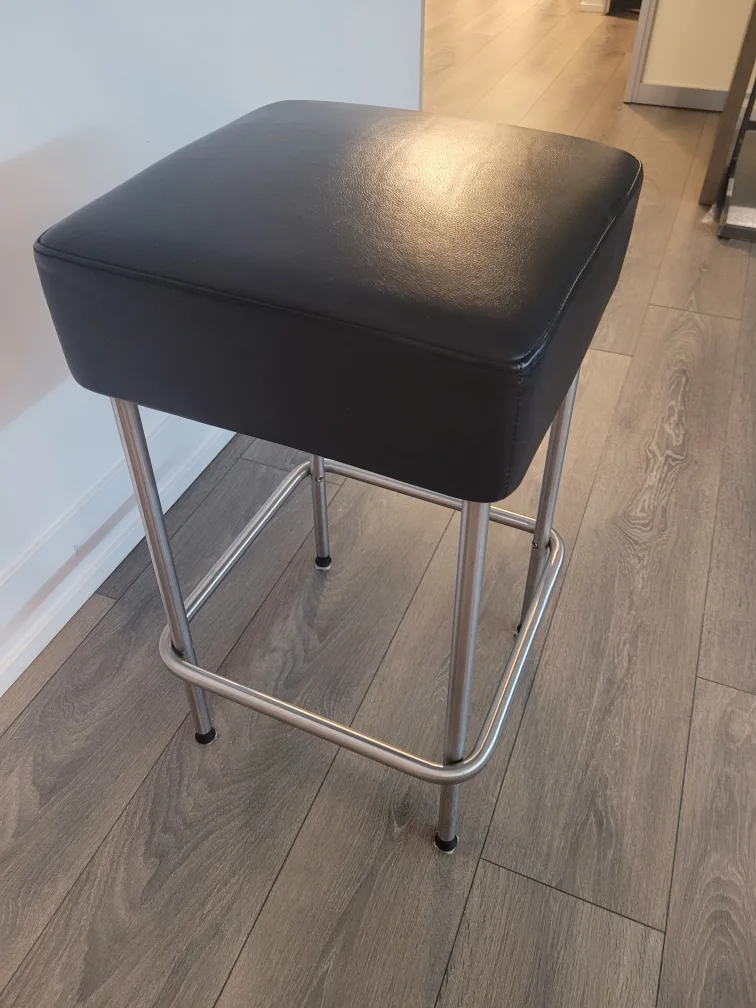 Modern Black Leatherette Counter Stool image indicator(2)