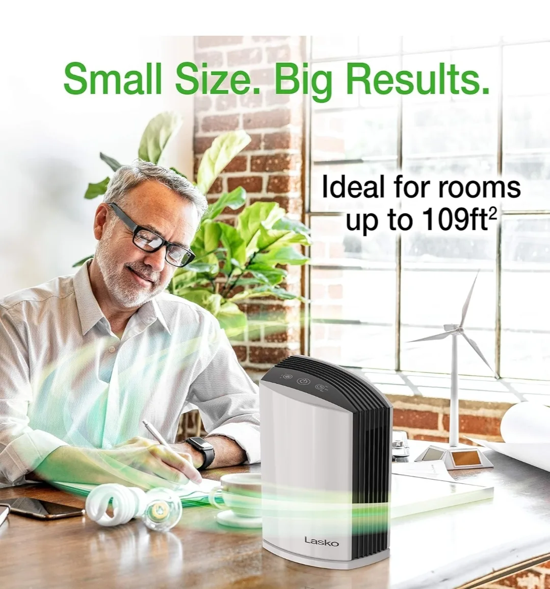 Lasko LP200 HEPA Air Purifier with Timer, 2-Stage Filtration image indicator(5)