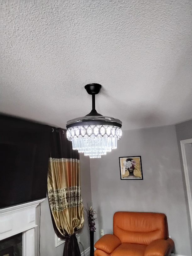 Elegant Crystal Ceiling Fan with Lights - photo 3