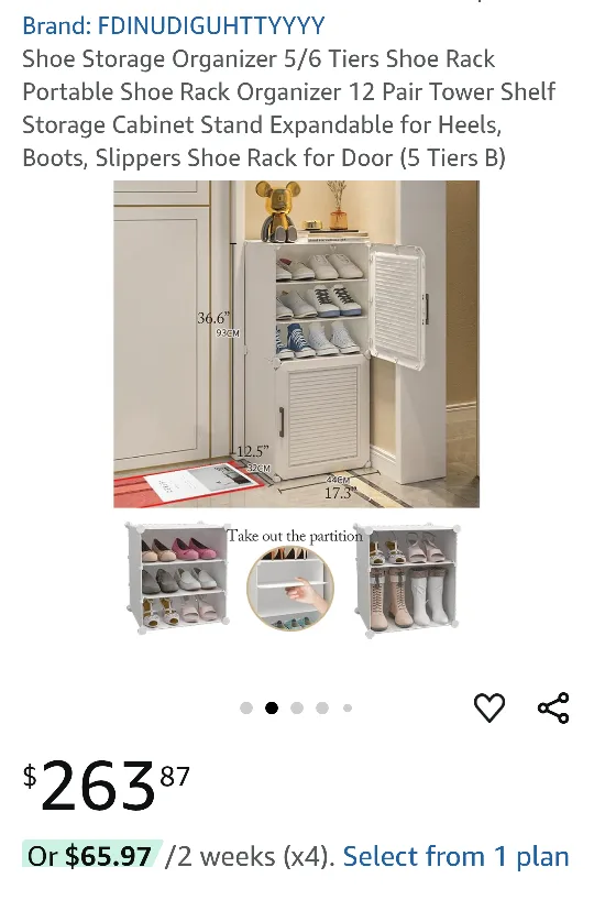 Shoe storage organizer white portable shoe rack with door image indicator(7)