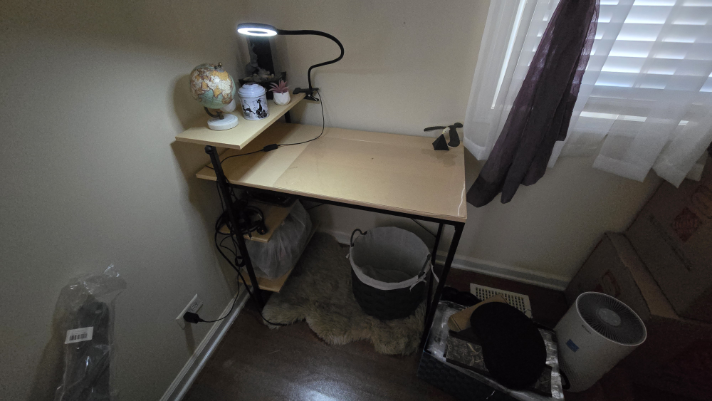 Small Computer Desk with Shelves