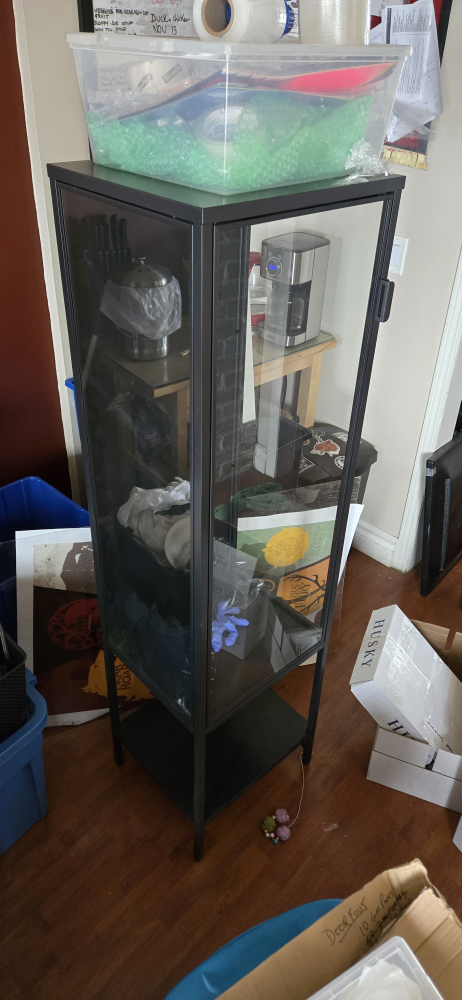 Black Metal and Glass Display Cabinet - photo 2