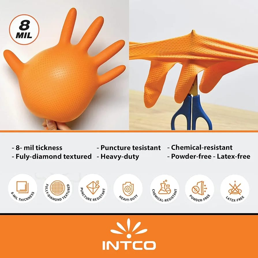 INTCO Diamond Textured Nitrile Gloves - Size Large - 100 Count - photo 2