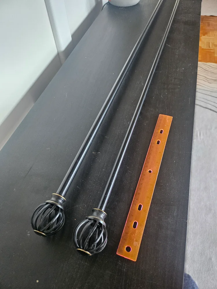 Black Metal Adjustable Curtain Rod thumbnail