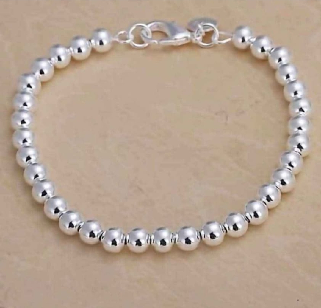 925 Sterling Silver Beaded Bracelet ( 1 Left )
