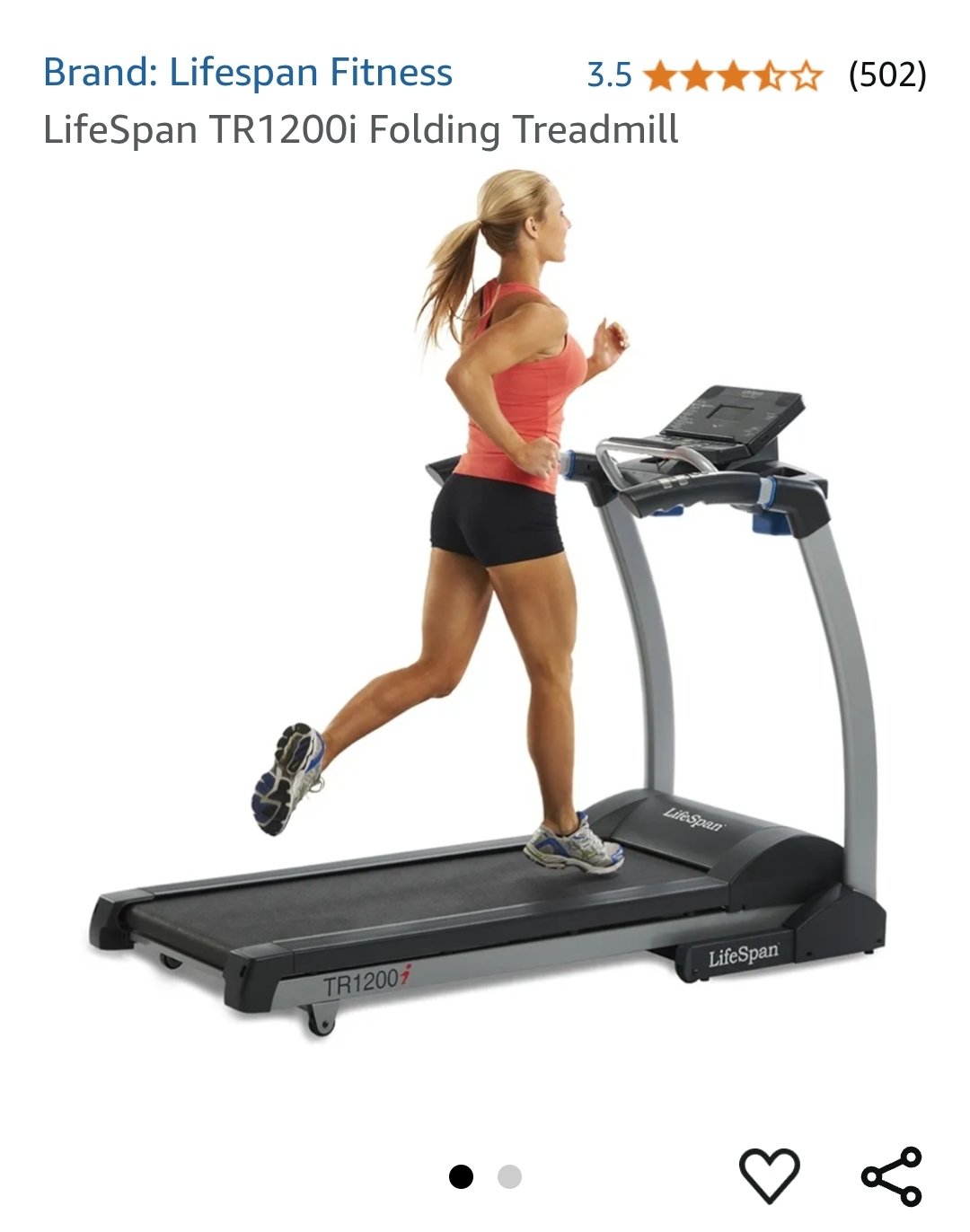 LifeSpan TR1200i Folding Treadmill