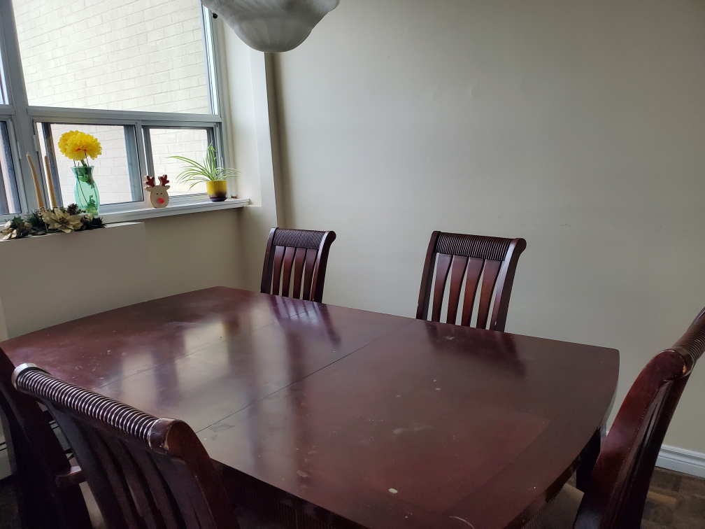 6-Piece Dining Set - Dark Wood Table and Chairs - photo 2