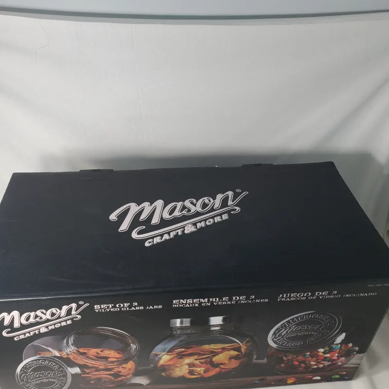 Mason Craft & More Set of 3 Tilted Glass Jars image indicator(3)