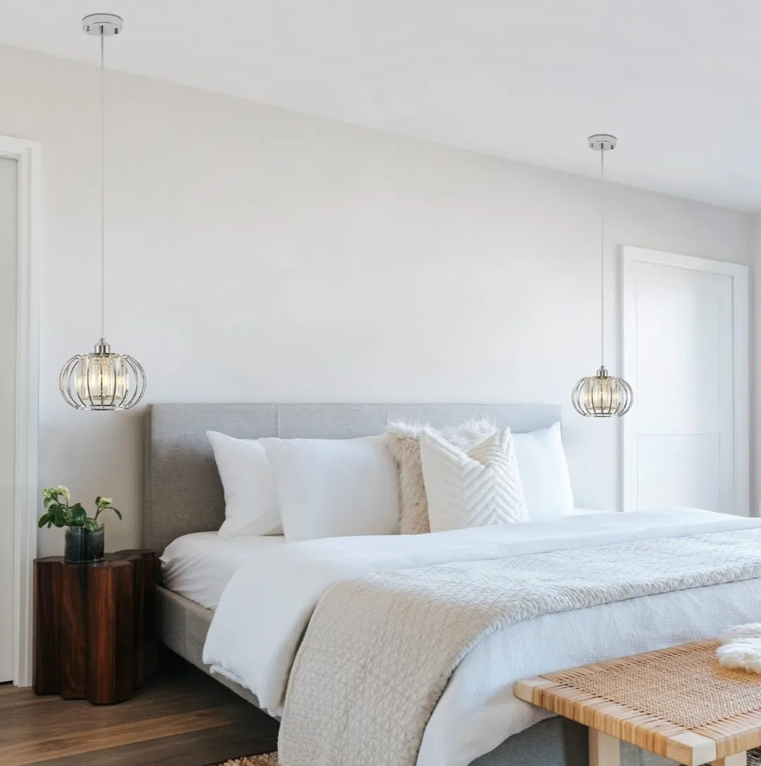 XSDeTu Chrome Crystal Pendant Light for Kitchen & Dining image indicator(9)