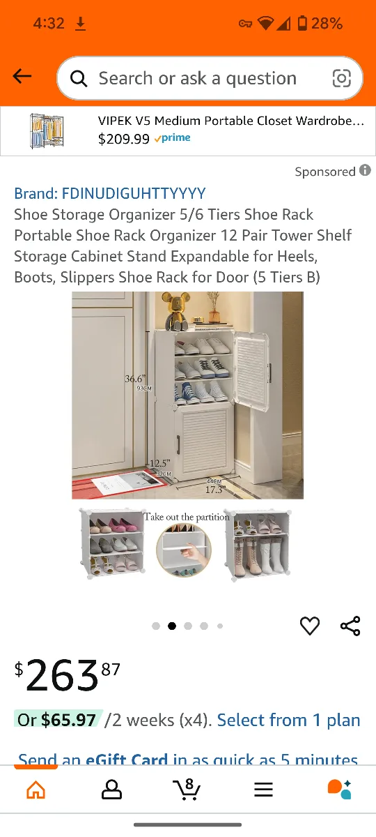 Shoe storage organizer white portable shoe rack with door image indicator(5)