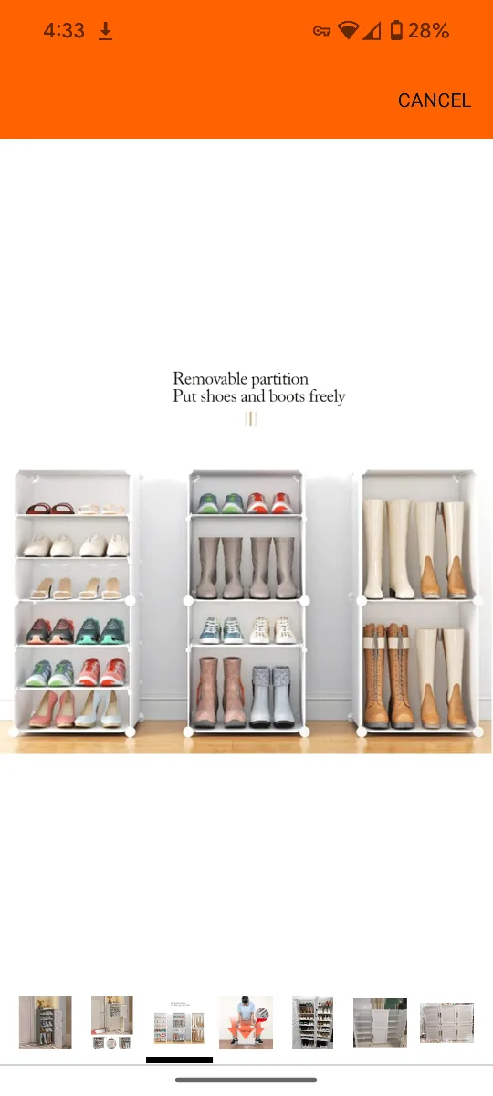 Shoe storage organizer white portable shoe rack with door image indicator(6)