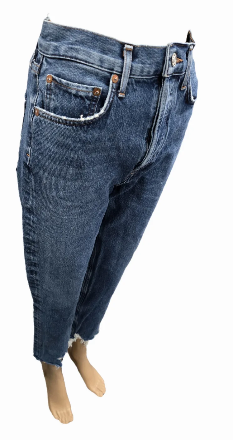 Women's Riley High Rise Distressed Straight Crop in Veto Size 26 image indicator(4)