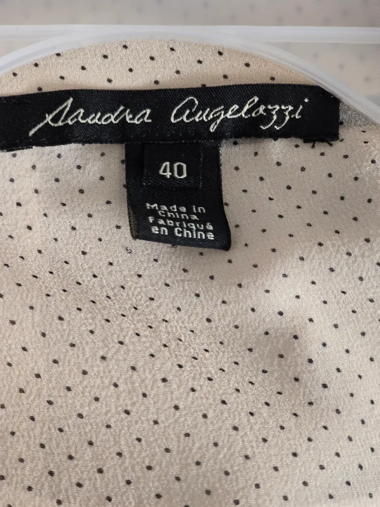 100 silk Sandra Angelazzi Women's Beige Sheer Blouse image indicator(3)