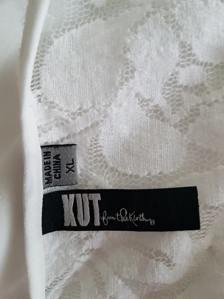 KUT from the Kloth White Lace Top - Size XL image indicator(4)