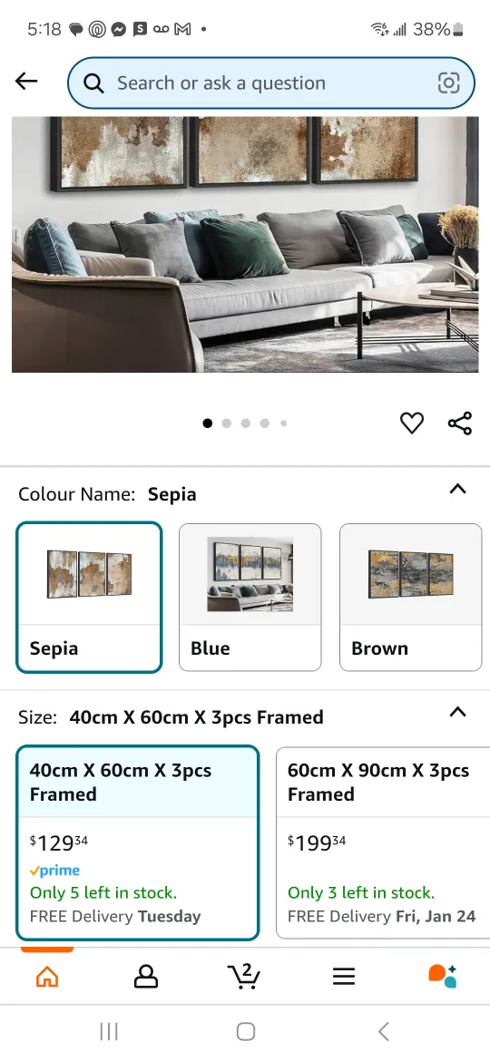 3 panel wall art (New) worth $130 image indicator(3)