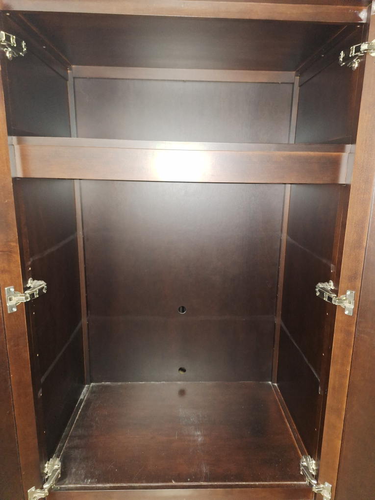Dark Brown Wooden Armoire with Drawer - photo 3