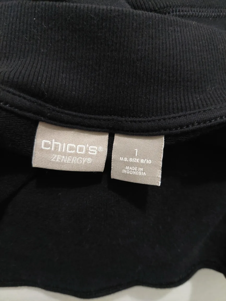 Chico's Zenergy Black V-Neck Long Sleeve Top - Size 8/10 image indicator(3)