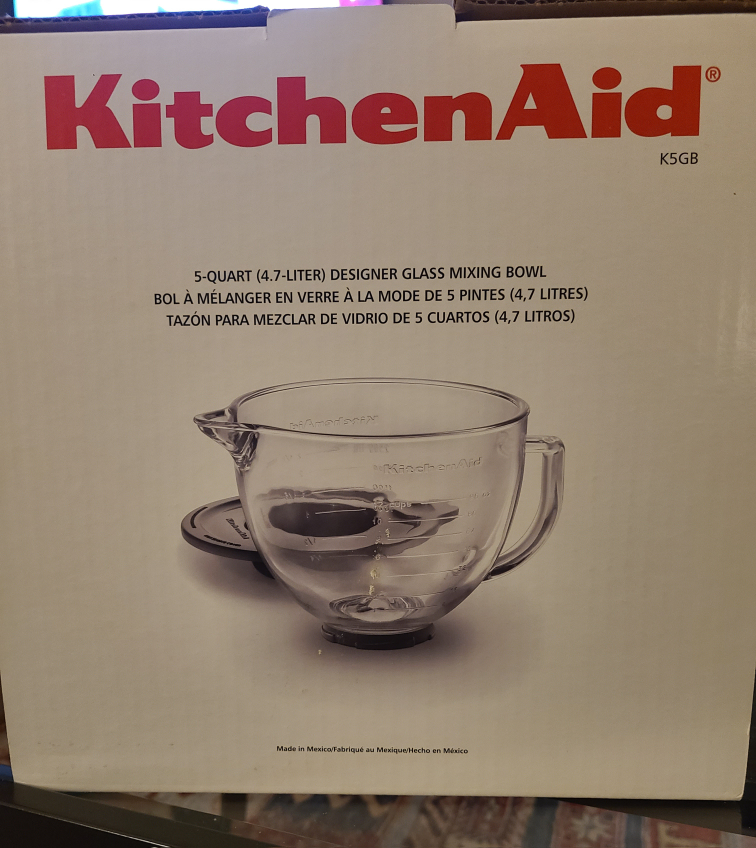 KitchenAid 5-Quart Designer Glass Mixing Bowl - New in Box
