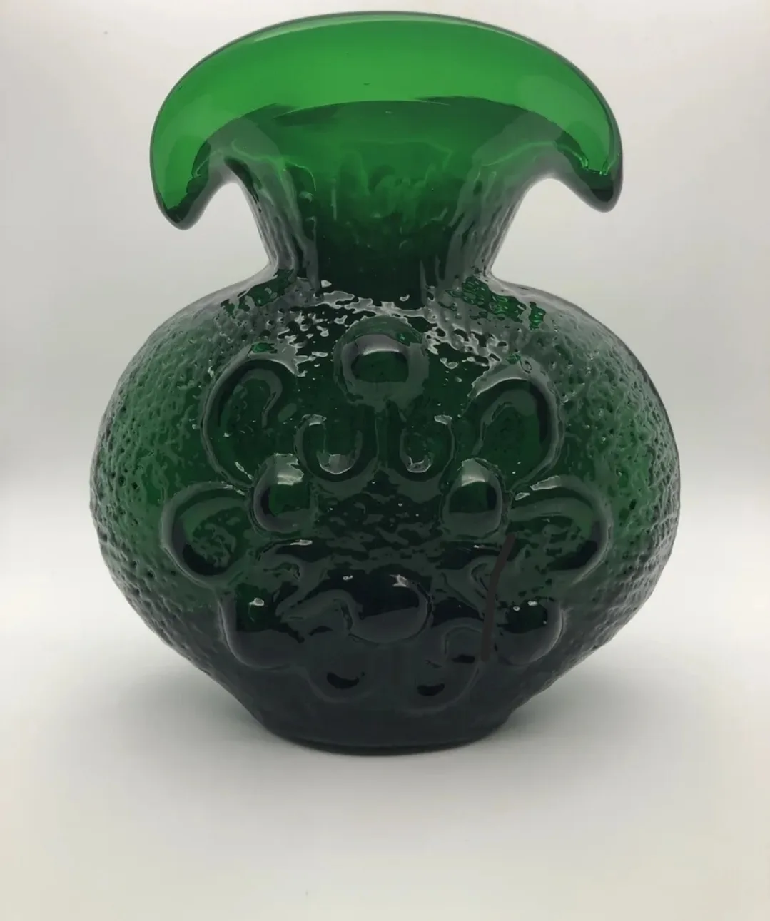 Vintage midcentury Wayne husted stelvia glass vase green pitcher image indicator(2)