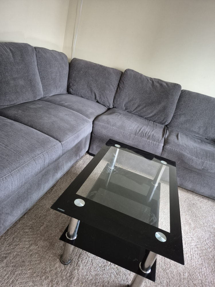 Grey L-Shaped Sofa